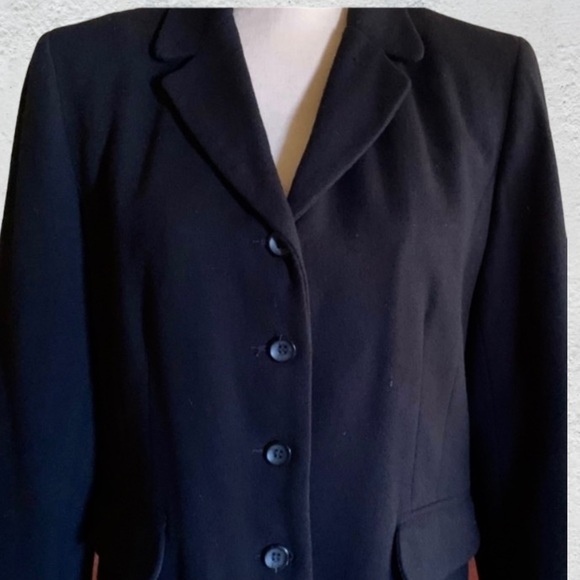 VINTAGE NORTON MCNAUGHTON BLACK WOOL BLAZER SIZE 10P - Picture 4 of 8